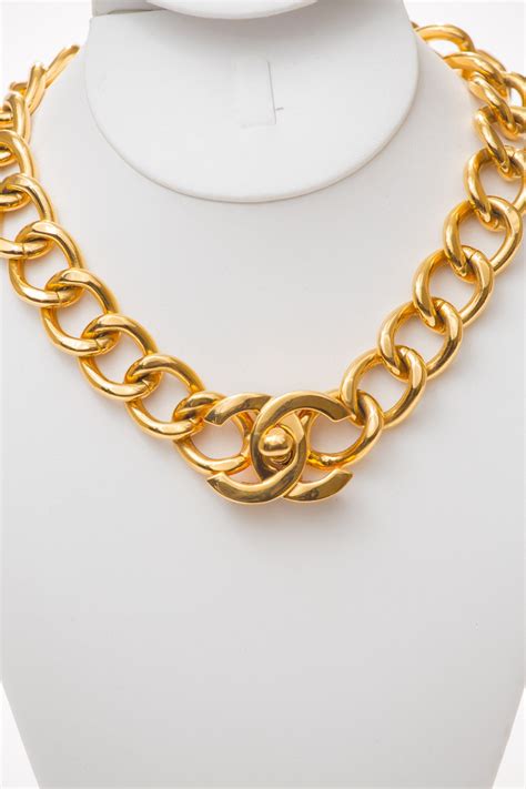 chunky chain chanel|Chanel chain necklace.